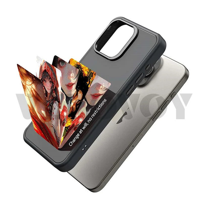 NFC Function Smart Phone Case for Iphone 16 15 14 13 Pro Max E Ink 4 Color Screen DIY Fashion Phone Cover Maquillaje New Funda